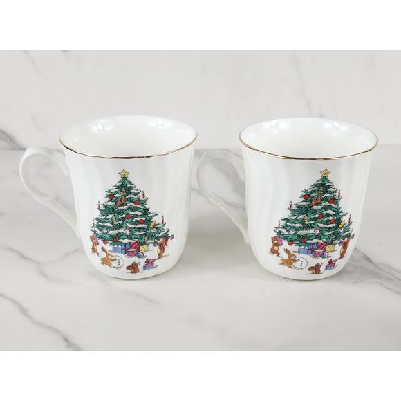 Salem China Christmas Eve Teapot w/ Lid Coffee Mug Teacup 10oz Year 50s x3 Vtg - Picture 14 of 16